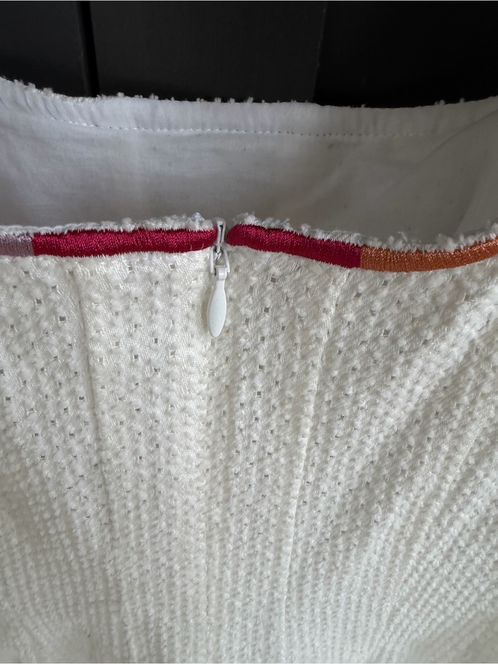 STAUD Wells Embroidered White Minidress with Multicolor Trim | 6 | NWT - Picture 7 of 14